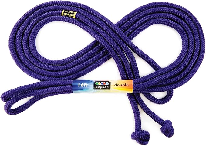 Just Jump It 16' Foot Single Jump Rope for Kids Women and Men - Active Outdoor Youth Fitness Excersing Equipment - Double ...