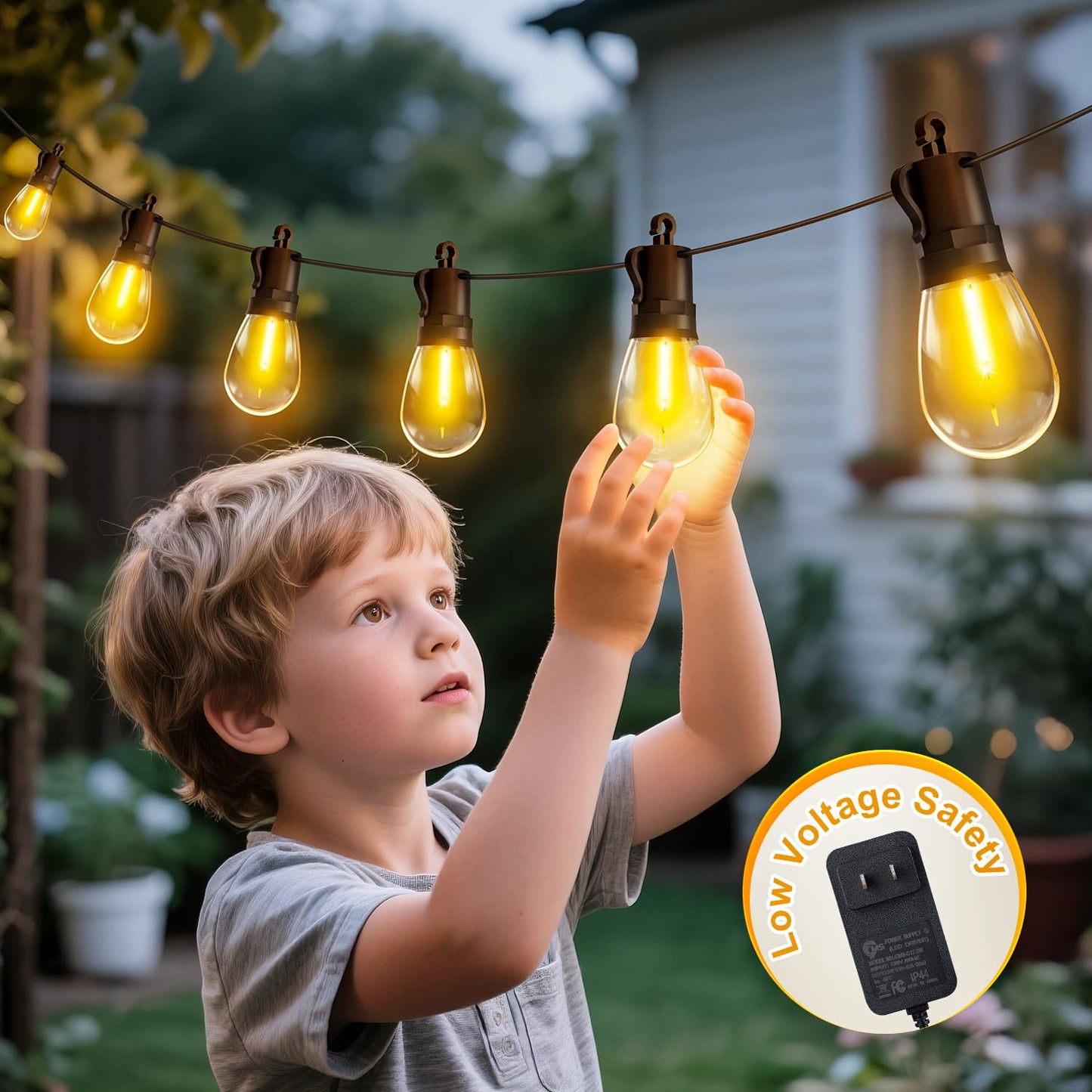 Tbosw Outdoor String Lights Patio Led Light Outside - 45M 43+2 S14 Led Dimmable 150Ft Porch Lighting Ip65 Waterproof