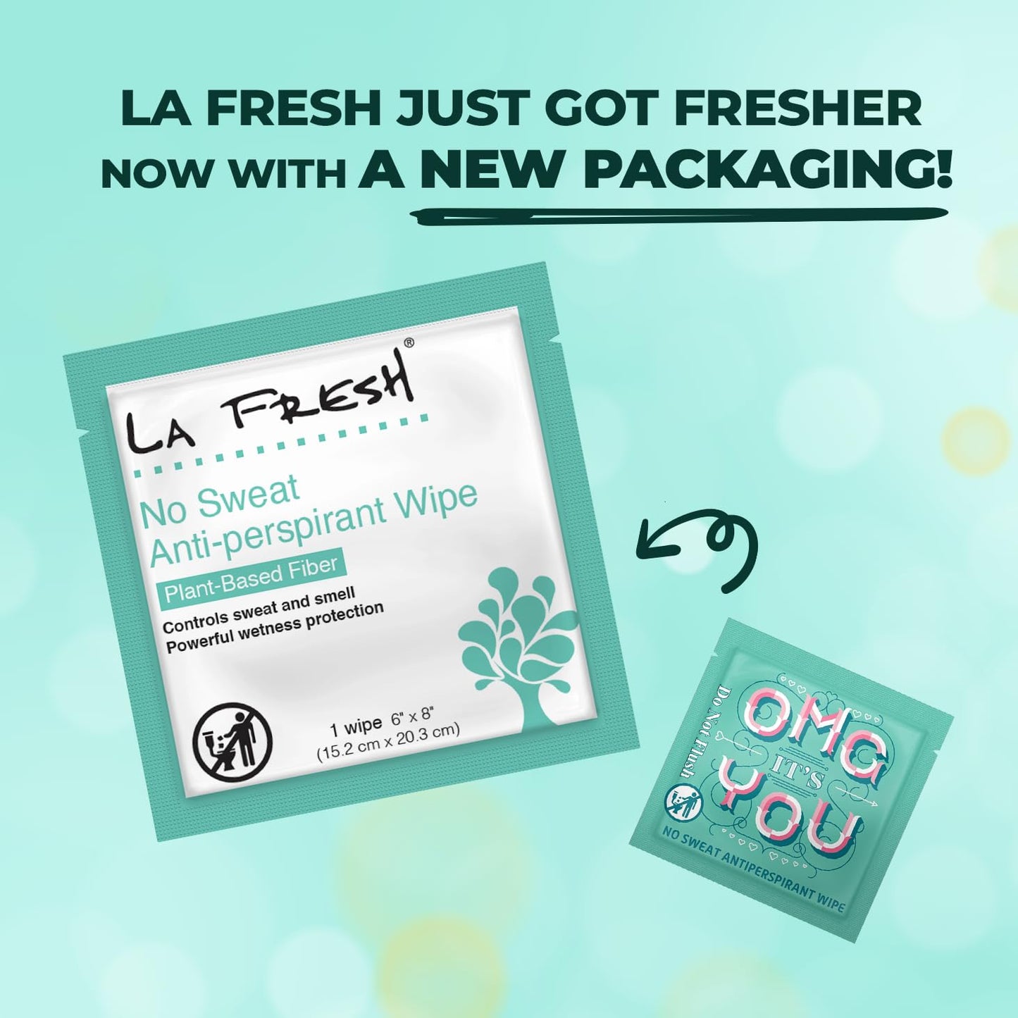 La Fresh Travel Lite Antiperspirant and Body Wipes - 200 Individually Wrapped Deodorant Wipes for Adults, Men and Women Travel E