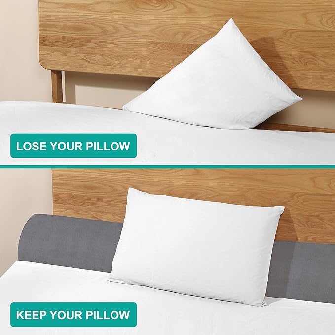 Vekkia Queen Wedge Pillow Headboard/Bed Wedge Pillow for Headboard/Bed Gap Filler/Headboard Pillow,Pillow Wedge for Headboard Gap(0-6"),Stop Loosing Your Pillows,Phone(Gray 60"x10"x6")
