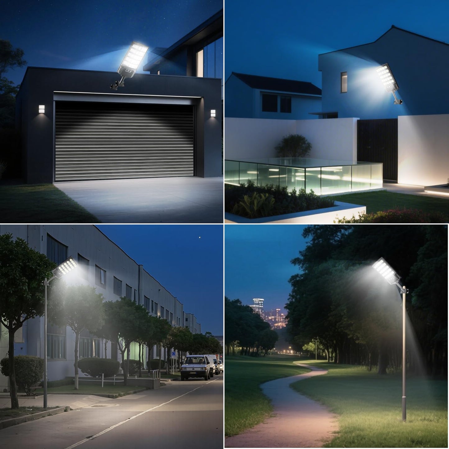 4Pack Solar Street Lights Outdoor Waterproof  30000Lm 6500K Led Motion Sensor Lights  Dusk To Dawn Solar Flood Light With Remote  Solar-Powered Parking Lot Light  Commercial Area Lighting For Outside