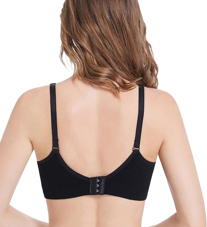 Suekaphin Nursing Bra 5pack Wireless V Neck Maternity Nursing Bra Bralette Low Cut Sleeping Breastfeeding with Extenders