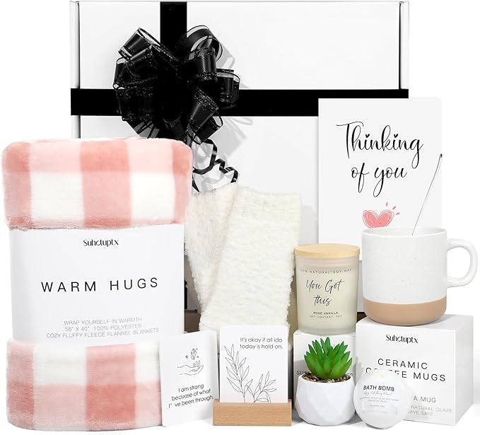 Suhctuptx Get Well Gifts for Women, Feel Better Self Care Package for Women, Get Well Soon Gift Baskets Thinking of You Bo...