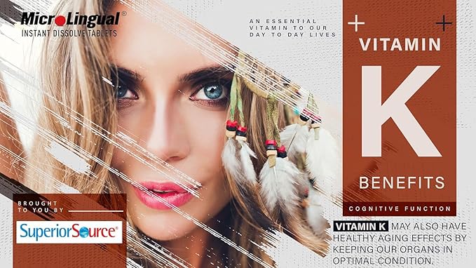 Superior Source Vitamin K-2 100 mcg with Vitamin D3 125 mcg - Bone Strength Support Supplement - Aids Healthy Joints - Immune System Health Support - 60 Sublingual Dissolving Tablets