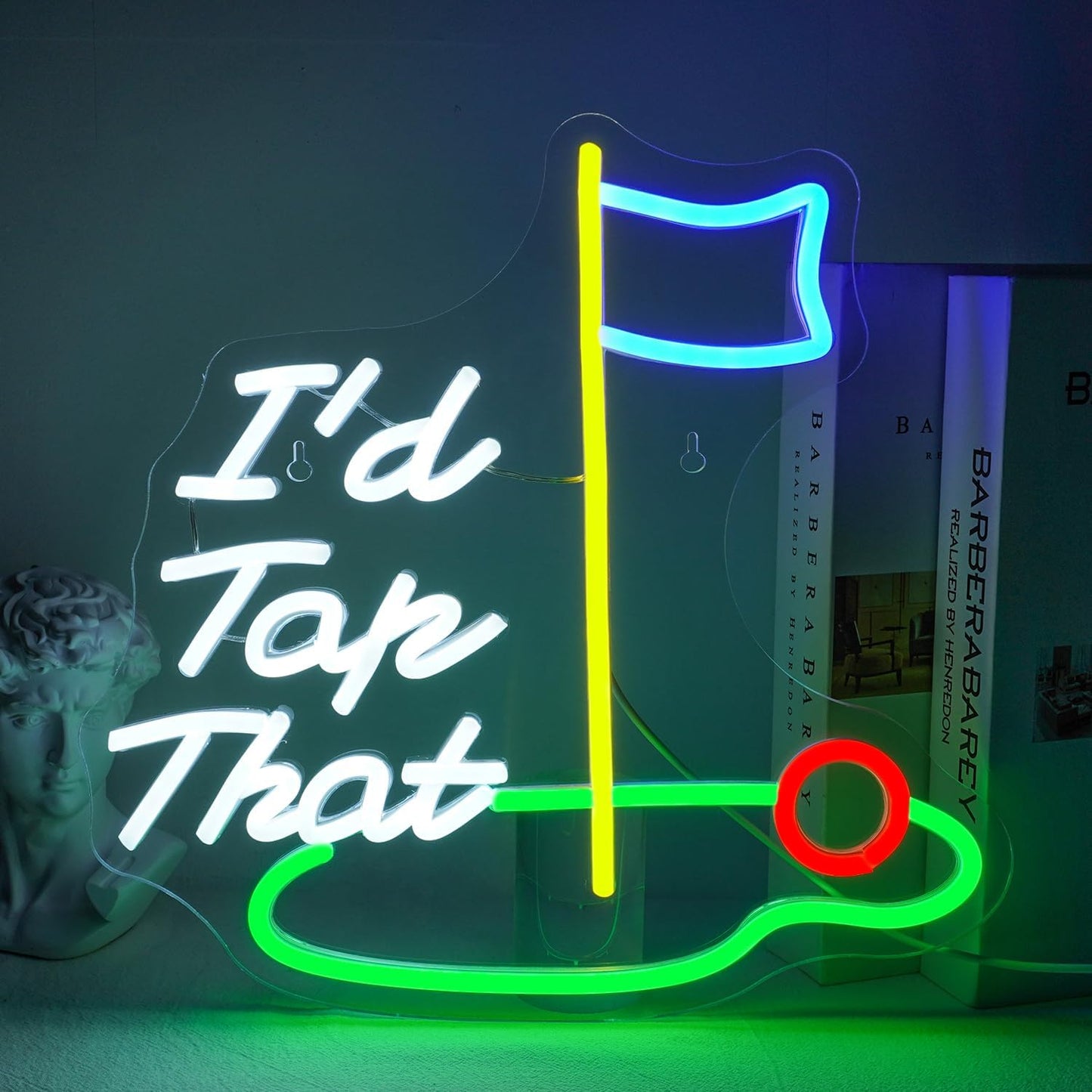 NOSUN Golf Neon Sign Golf Neon Signs for Wall Decor Light Up Sign Course LED Sign Flag Ball Neon Light Sign for Golf Club Sport Gym Man Cave Wall Decor LED Sign