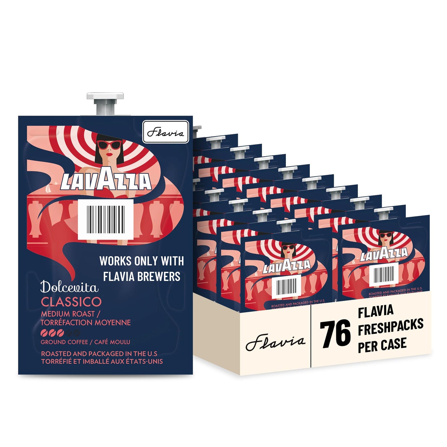 Flavia Lavazza Dolcevita Classico Coffee Freshpacks works only with Flavia malt-inspired  Medium Roast (Case of 76)