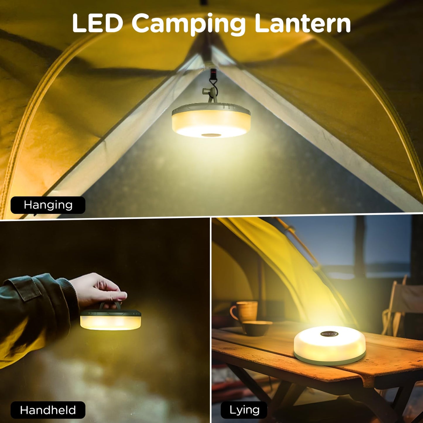 Ogery 3-Pack Camping String Lights  2 In 1 Quick Storage 32.8Ft Rechargeable Tent Lights String With 8 Lighting Modes  Hanging Waterproof Portable Led Lamp For Christmas Decor Party Bedroom Yard