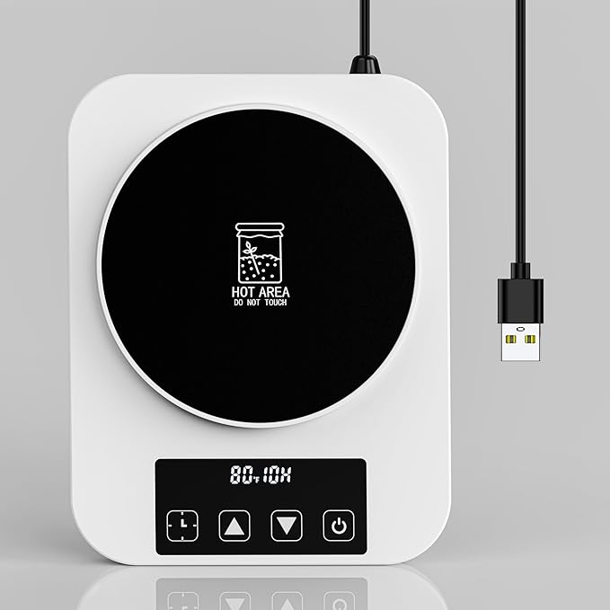 Sourdough Starter Warmer 2025 with Precise 1°F Control (70–100°F), Sourdough Warmer, 4.3" Heating Pad, 12H Auto Timer, USB Powered Fermentation Mat for Sourdough Jar, for Home Bread Baking