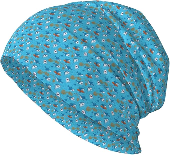 sackhg Undersea Whale Print Winter Beanie Hat Men Women Soft Lightweight Thermal Cap for Outdoor Skiing Wear Black
