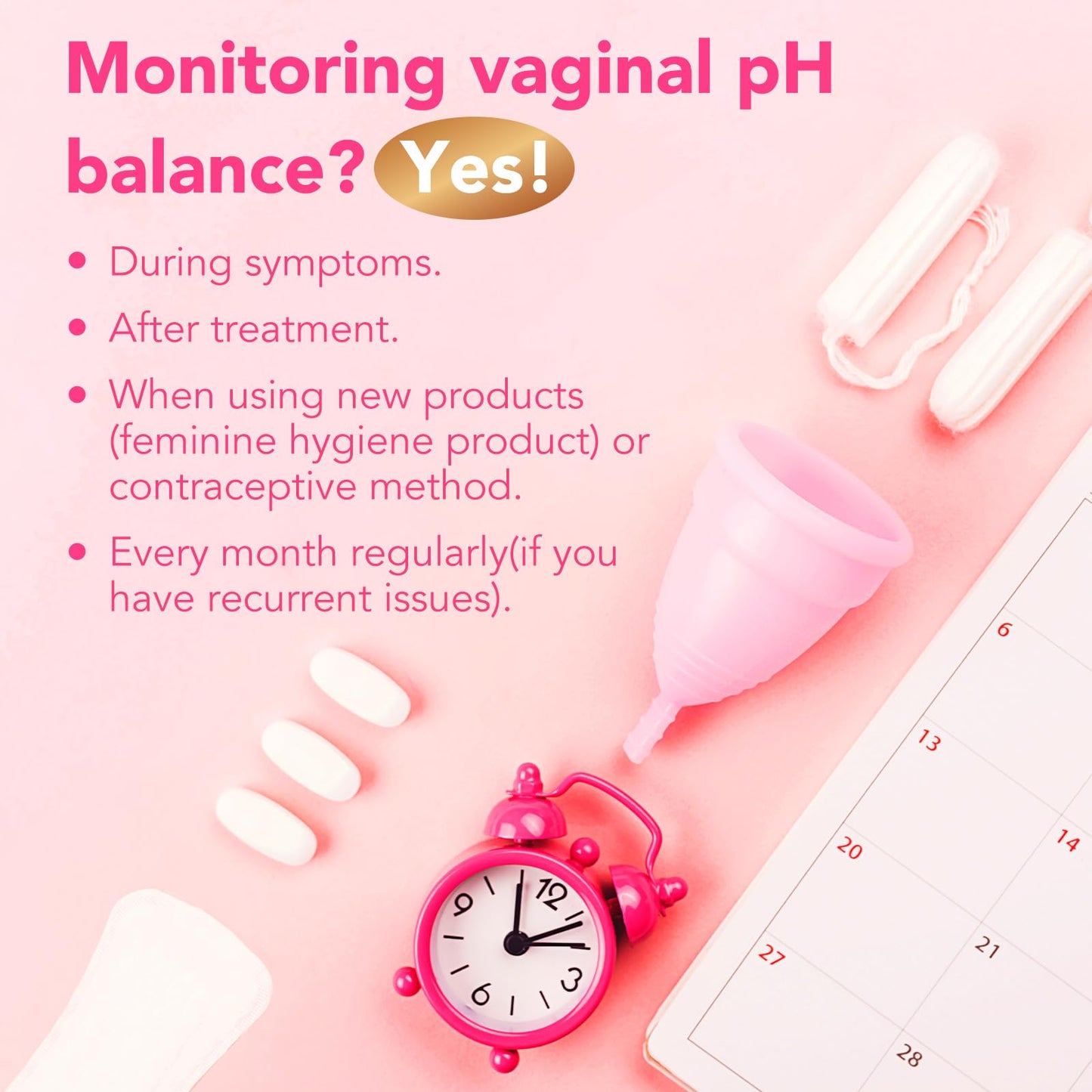 Easy@Home Vaginal pH Test -10 Strips | BV Test Kit at Home for Women | Yeast Infection Test + pH Balance for Women