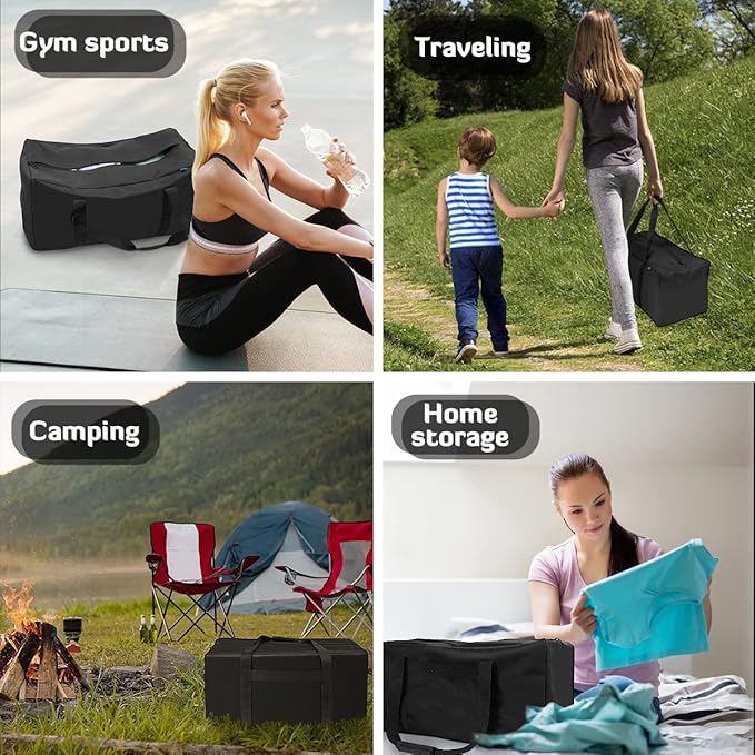 INFANZIA Duffel Travel Sports Equipment Bag, Long Luggage Bag with Upgrade Zipper Water Resistant, Extra Large Foldable Storage Bag for Camping, Tent, Tripod, Fishing(24x12x12 inch,1PCS)