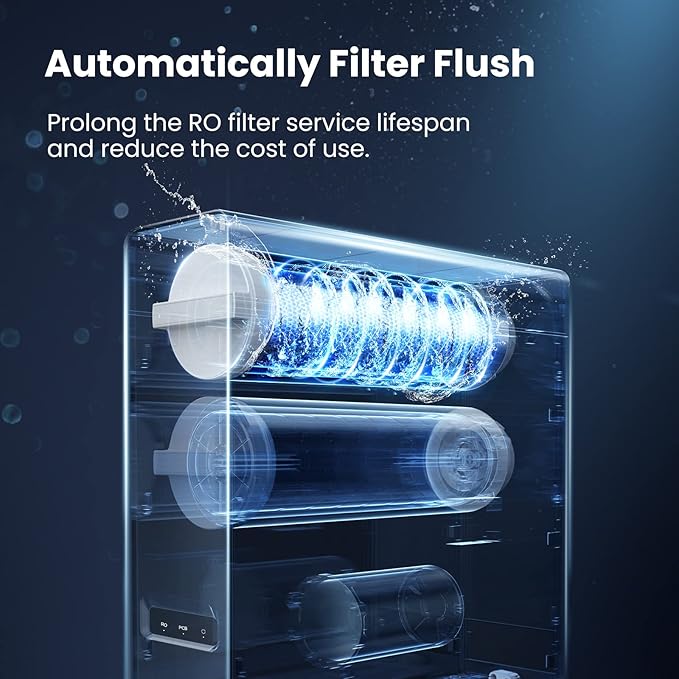 COMFEE' Reverse Osmosis System, 1000 GPD, 3:1 Pure to Drain, Tankless RO System, Under Sink Water Filter System, Smart LED Faucet, TDS Reduction, Automatic Flushing, USA Tech Support
