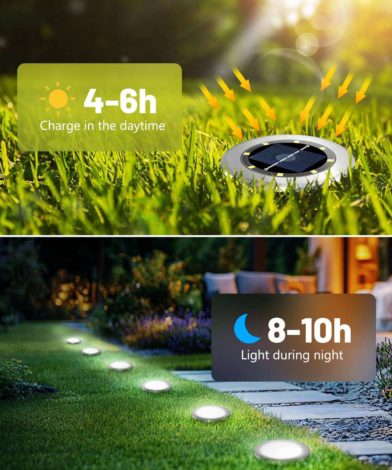 Szpower Mini Solar Ground Lights 12 Pack  Solar Lights Outdoor Waterproof  Solar Garden Lights Outdoor Landscape Lighting For Pathway Walkway Patio Yard Driveway  Cold White