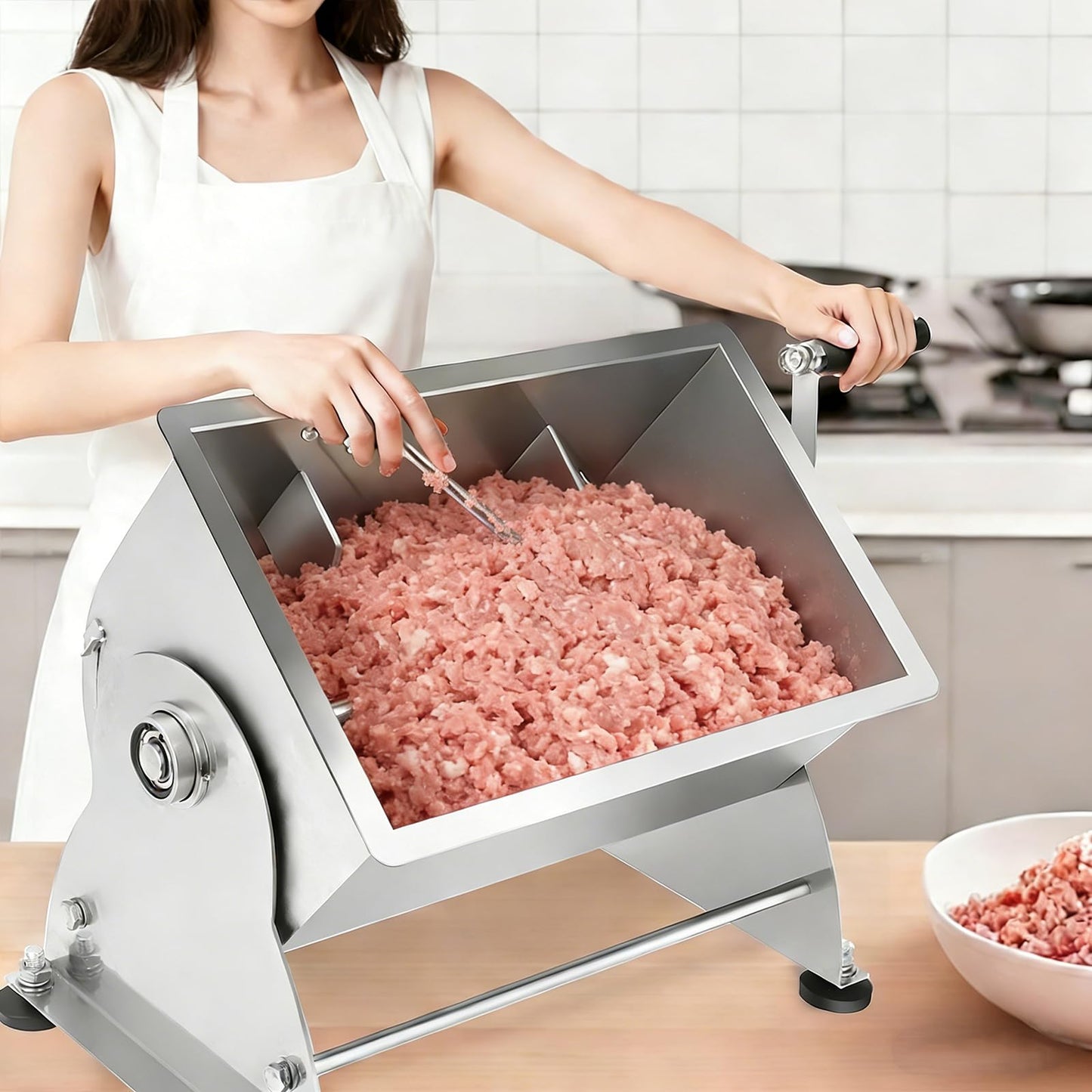 Wutfly Butcher Series 20 LB / 3.5 Gallon Manual Tilting Meat Mixer