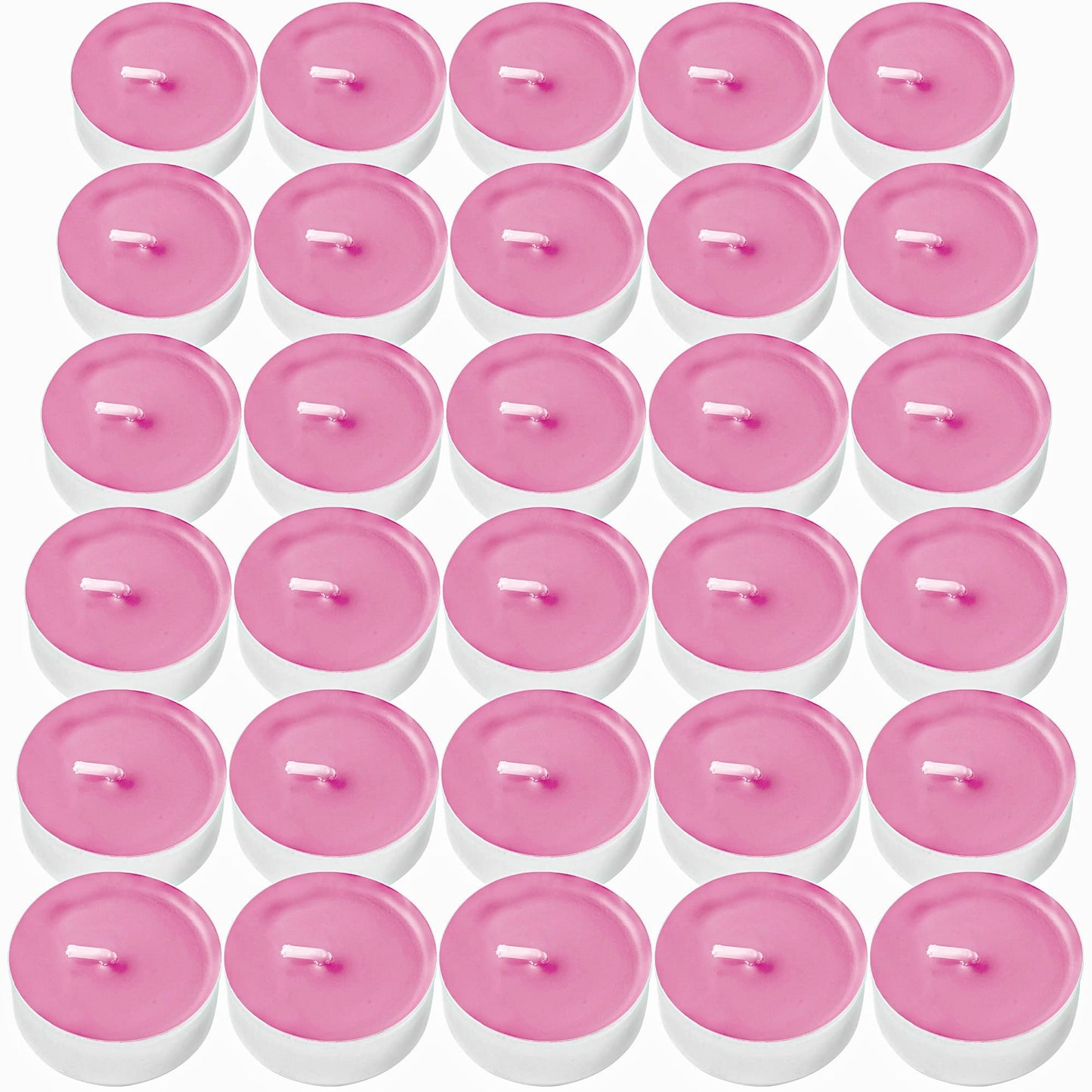 DecorRack Tealight Candles, Strawberry Scented, 30 Pack, Long Lasting, Synthetic Wax, Model 96021