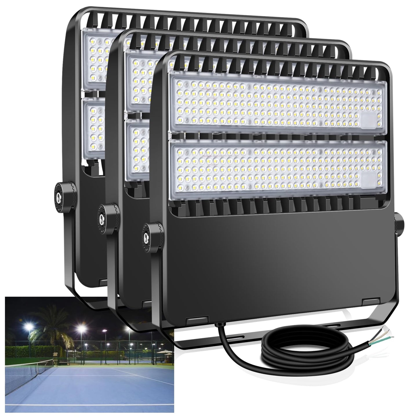 Tomourd Led Stadium Lights  Outdoor Super Bright 240 Watt 36000 Lumen Stadium Flood Light  5000K 120 Wider Lighting Angle Commercial Arena Lights 110Volt-277Volt (3 Pack)