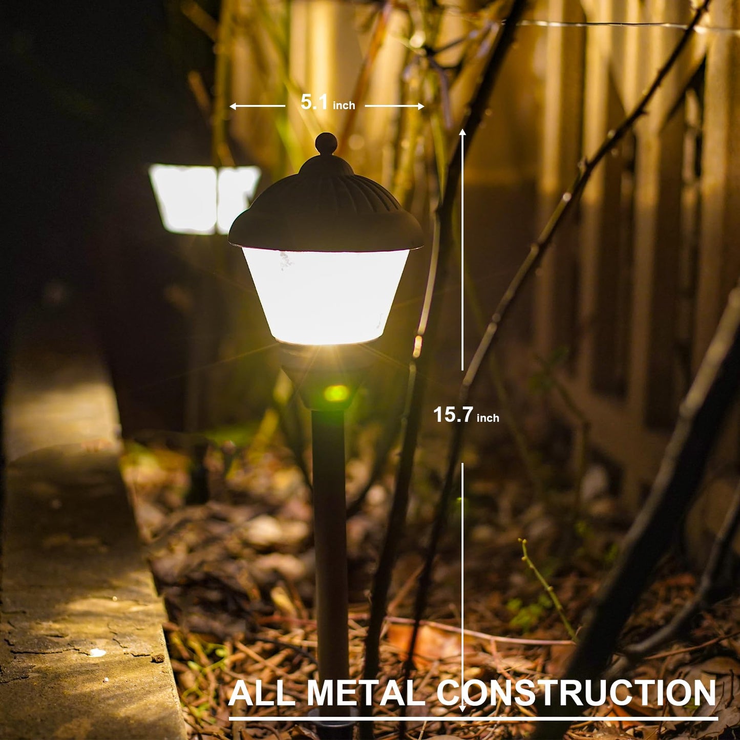 GOODSMANN Pathway Lights 8PK LED Landscape Lighting Kits 3000K Warm White Metal 12V Model 9920-G115-08