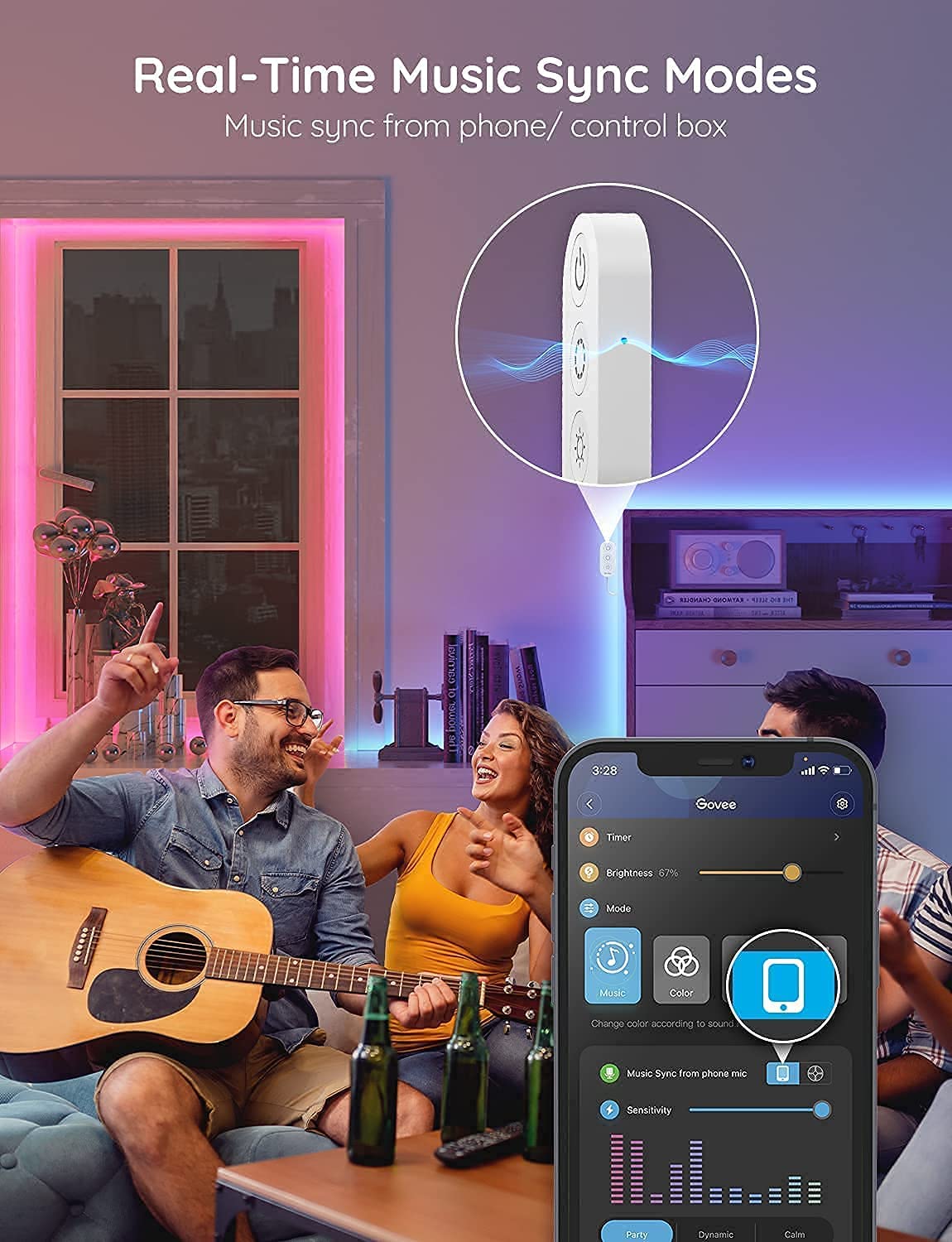Govee LED Strip Lights 100ft, RGB, WiFi, Works with Alexa & Google Assistant, Model H614E, Indoor/Outdoor Use