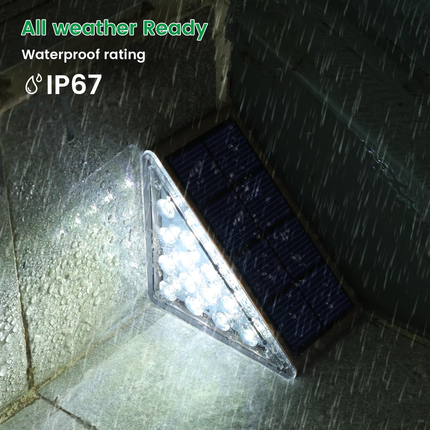 JOFIOS Solar Step Lights - Waterproof IP67, 12 Pack, Cool Brown, Deck & Staircase Lighting, Model 61174