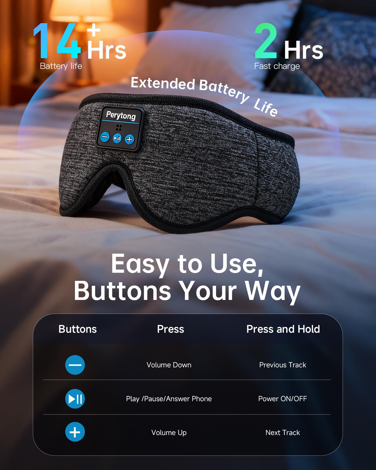 Sleep Mask with Bluetooth 5.4 Headphones, 3D Contoured Sleep Eye Mask with Ultra-Thin HD Stereo Speakers for Side Sleepers, Adjustable Blackout & Noise Canceling for Men Women Deeper Sleep