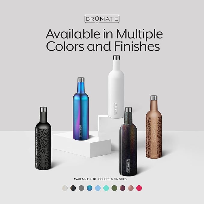 BrüMate Winesulator 25 Oz Triple-Walled Insulated Wine Canteen Made Of Stainless Steel, 24-hour Temperature Retention, Shatterproof, Comes With Matching Silicone Funnel (Navy Blue)