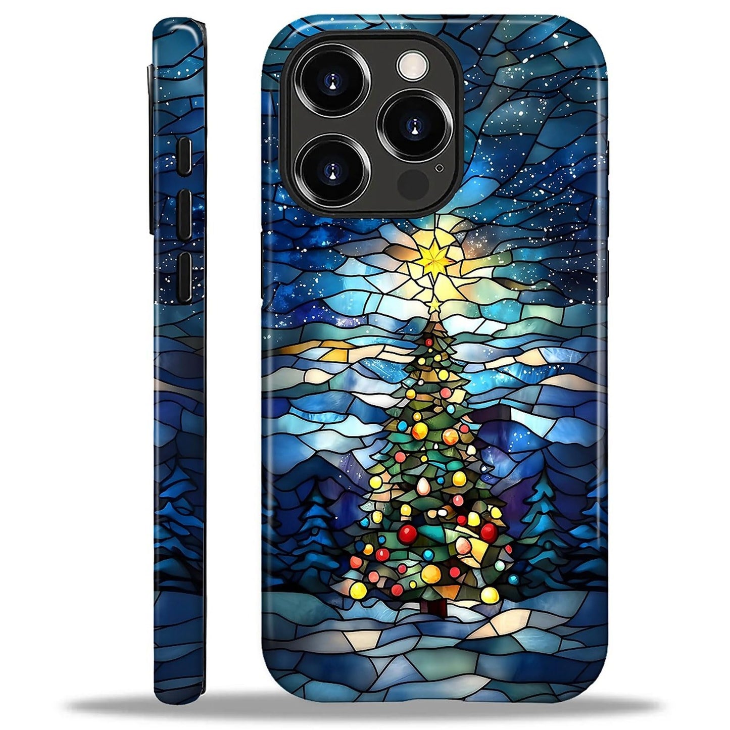 Goodsprout for iPhone 16 Pro Case,Hybrid 2-Layer Hard Shell + Silicone Protective Case -Resistant Shockproof- Christmas Tree Sta