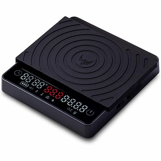 KNODOS Smart Coffee Scale – Easy Use Digital Espresso Scale with Timer, Auto Tare & Flow Rate Indicator – Compact Recharge...