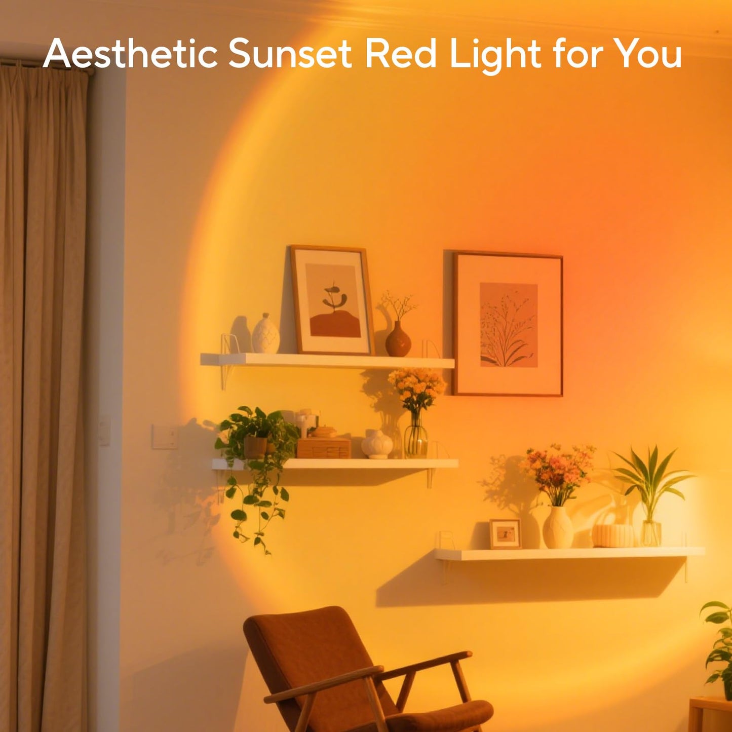 Neroupe Sunset Lamp Projector, 180? Adjustable LED Mood Light, Sunset Red, Model N04
