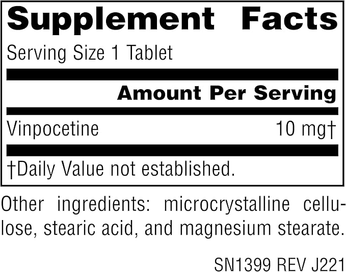 Source Naturals Vinpocetine Tablets, Supports Cognitive Performance*, 10 mg - 120 Tablets