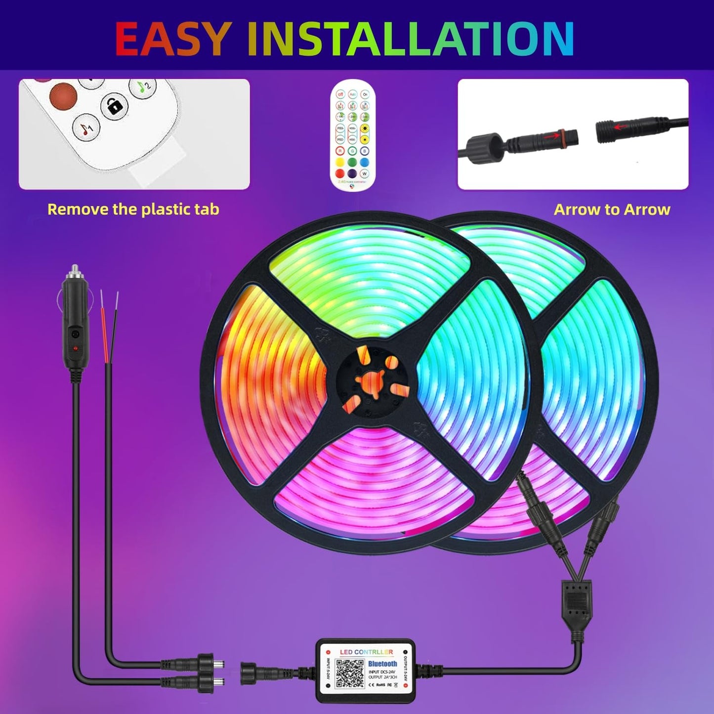 Rolightic 65.6Ft Led Boat Lights  12V App Rf Remote Control Pontoon Boat Lights  Ip66 Waterproof Rgb Marine Strip Lights  Boat Interior Light  Boat Deck Light For Bass Boat  Fishing Boat  Yacht