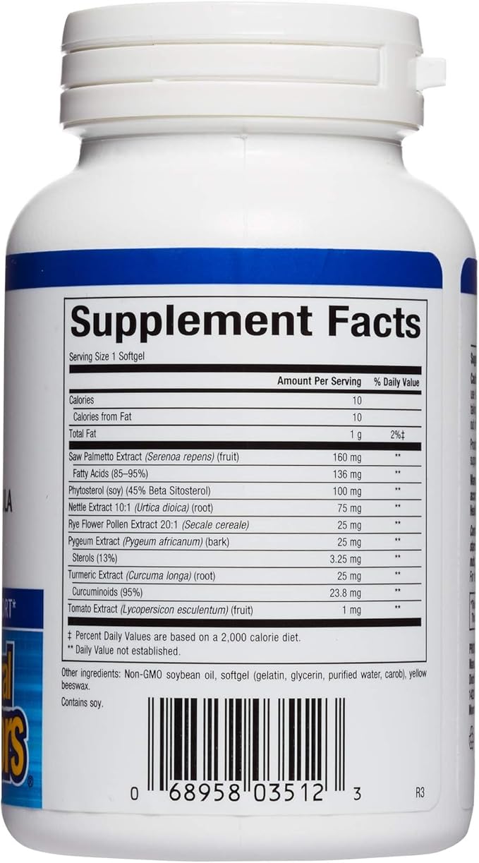 Natural Factors, Prostate Health Formula, Herbal Support for a Healthy Prostate with Saw Palmetto and Turmeric, 60 softgel (60 servings)