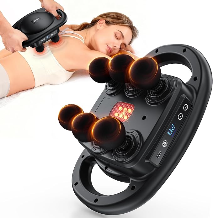 AERLANG Massage Gun Deep Tissue Muscle Massager,Back Massager for Pain Relief,Percussion Multi-Head Massage Gun Tool Handh...