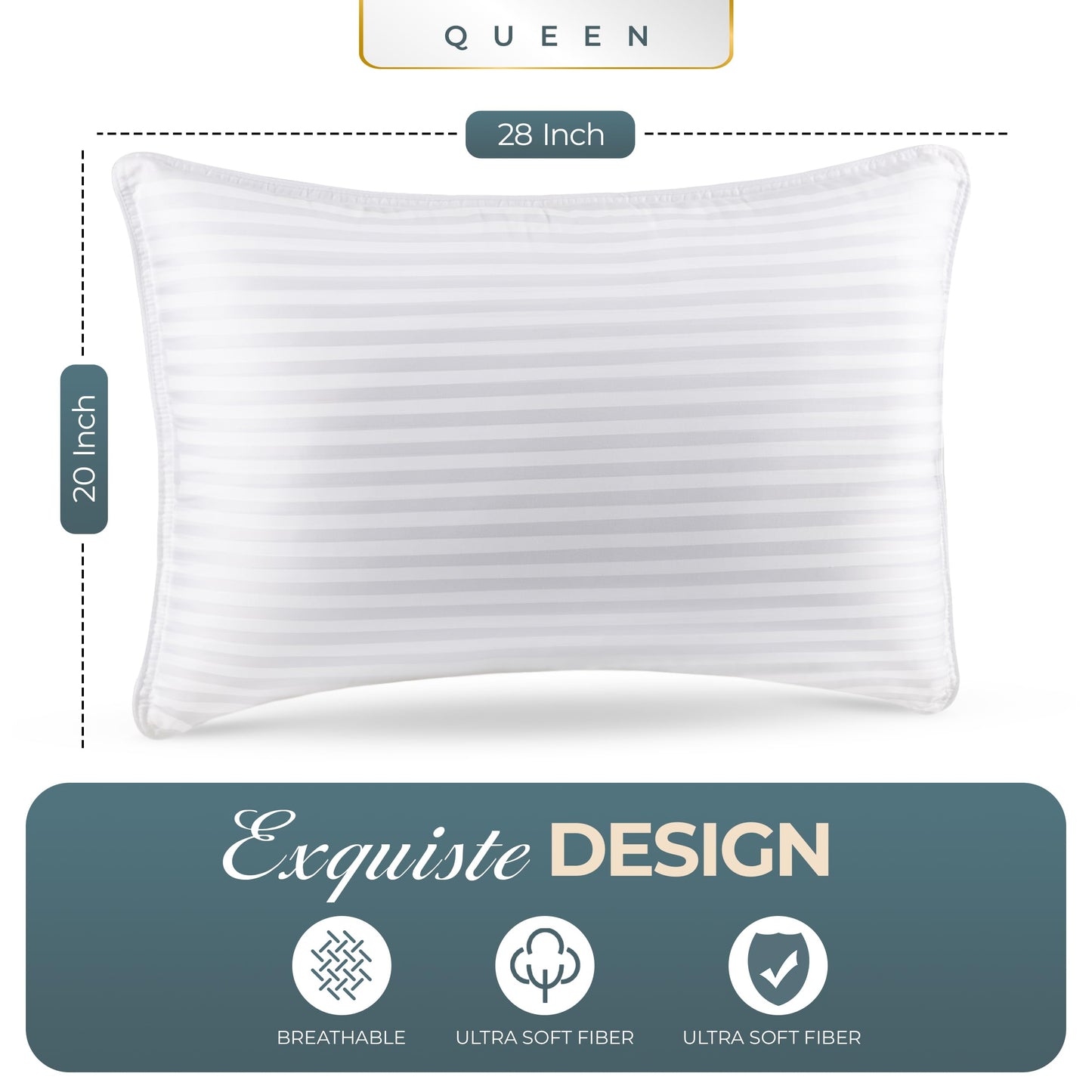 Utopia Bedding Bed Pillows for Sleeping Queen Size (White), Set of 2, Cooling Hotel Quality, for Back, Stomach or Side Sleepers