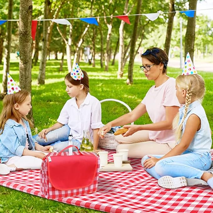 Extra Large Picnic Blanket Beach Blankets, Outdoor Foldable Waterproof Sand Mat for Beach Camping Hiking Travel Family Concerts Grass Park Music Festival Lawn Mats (Red, 80x60inch)