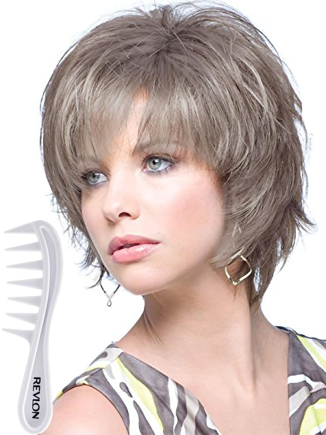 Noriko Sky Synthetic Wig by Rene of Paris and Wig Lift Comb - Silver Stone - Bundle 2 Items