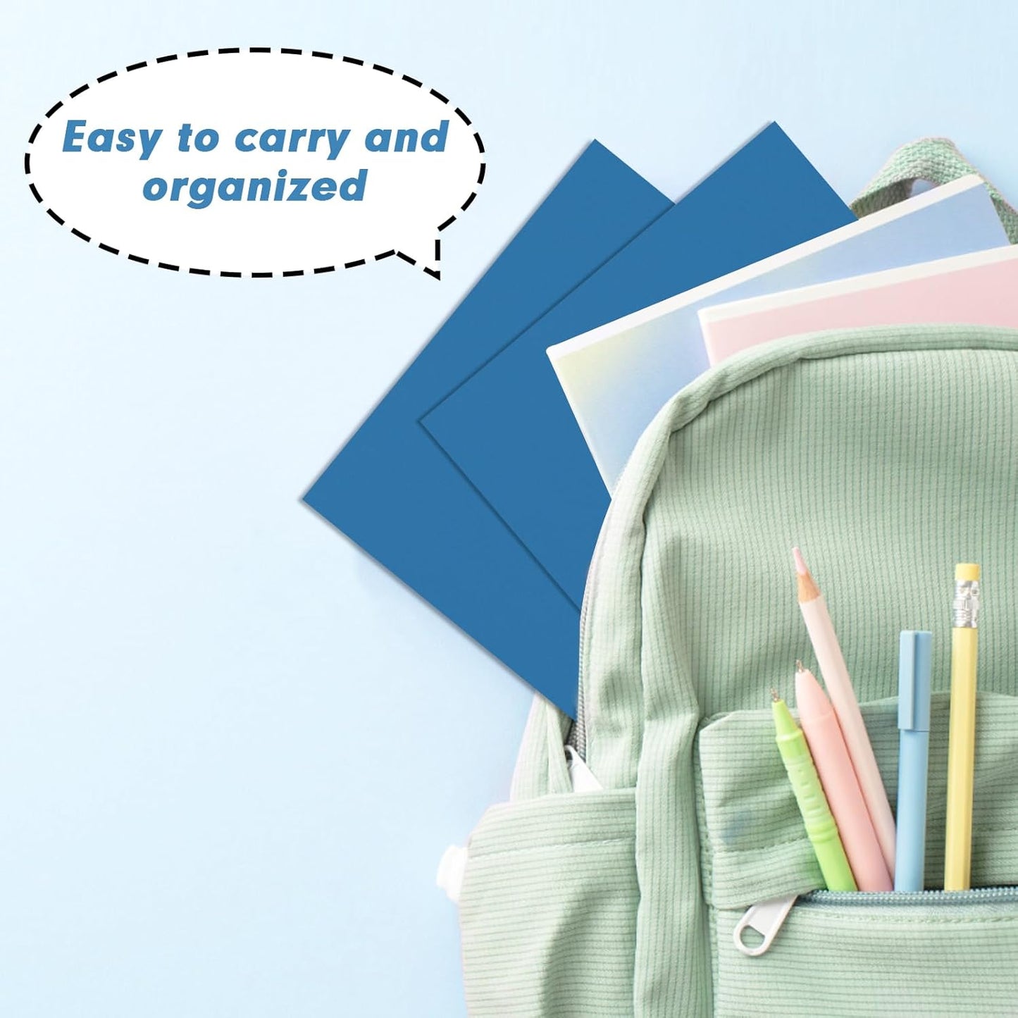 50 Pack 2 Pocket Folders - Letter Size, Navy Blue