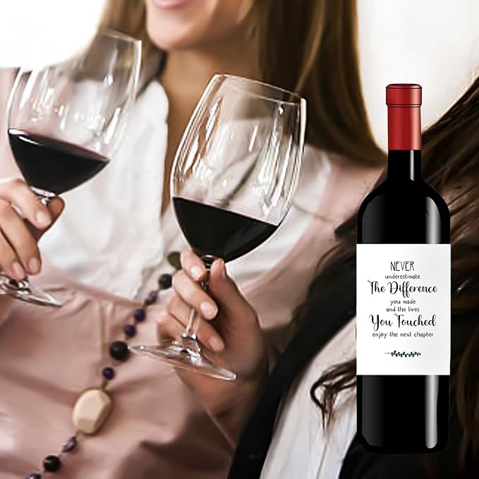 24 Pcs Farewell Gifts for Coworkers Wine Labels Goodbye Gifts for Friends Going Away Gifts for Employee Wine Bottle Stickers Enjoy the Next Chapter Wine Labels for Bottles