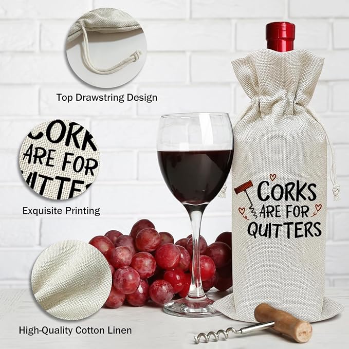 Funny Wine Bag, Friendship Gifts Birthday Gifts for Women Men Sister Bestie Coworker Friends, Wine Bag Party Favor Wine Champagne Gift Bag With Drawstring -32