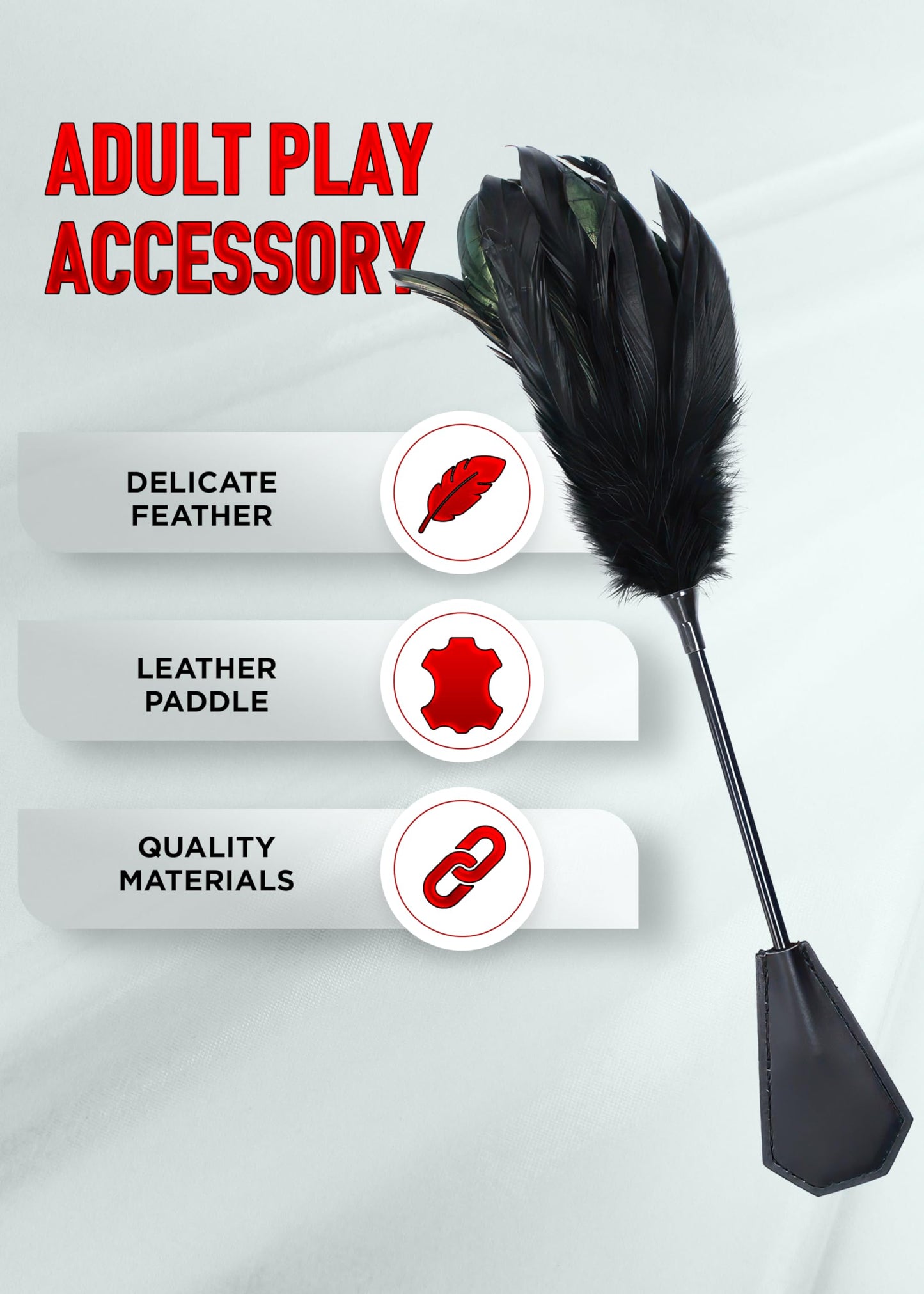 Feather Tickler Crop Satin Blindfold Mask French Tickler Whip Feather Tickle Teaser Stick Kit