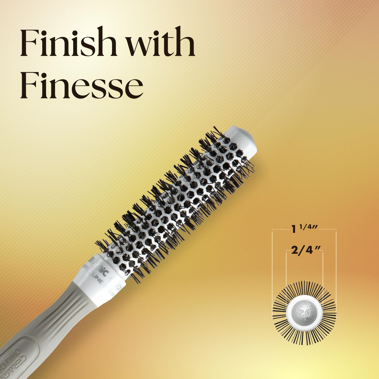 Olivia Garden Ceramic + Ion Round Thermal Hair Brush - Not Electrical - Professional Blowout Brush for Normal to Thick Hair - 0.