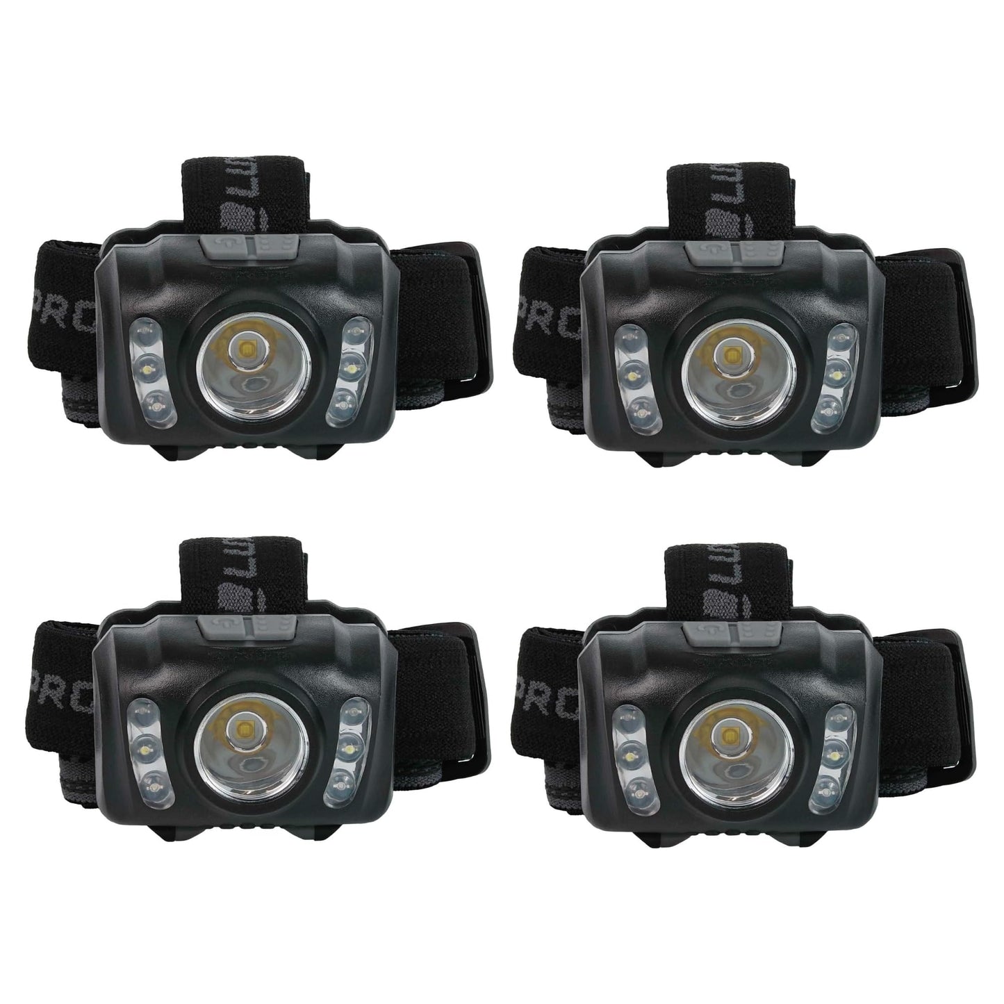 Luxpro Lp345V2 Led Headlamp - 300 Lumen, Ipx4 Waterproof, 6 Light Modes, Adjustable Headband, Black, Batteries Included, 4 Pack