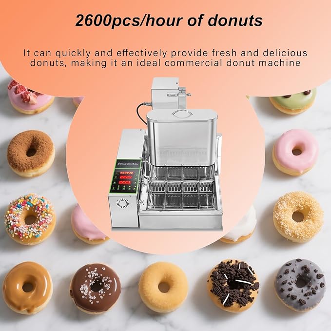 4 Rows Donuts Commercial Frying Donuts Maker, Automatic Mini Donut Maker Machine, Doughnut Maker, For Restaurant, Bakery, Party, Dessert Shop, 1750 Pcs/hour