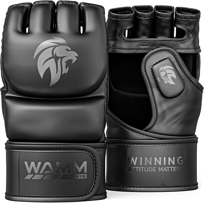 WAMM Sports MMA Gloves - for Men & Women - MAXForce EVE Anti-Injury Shock Absorb Boxing Gloves Kickboxing Gloves - Half Fi...