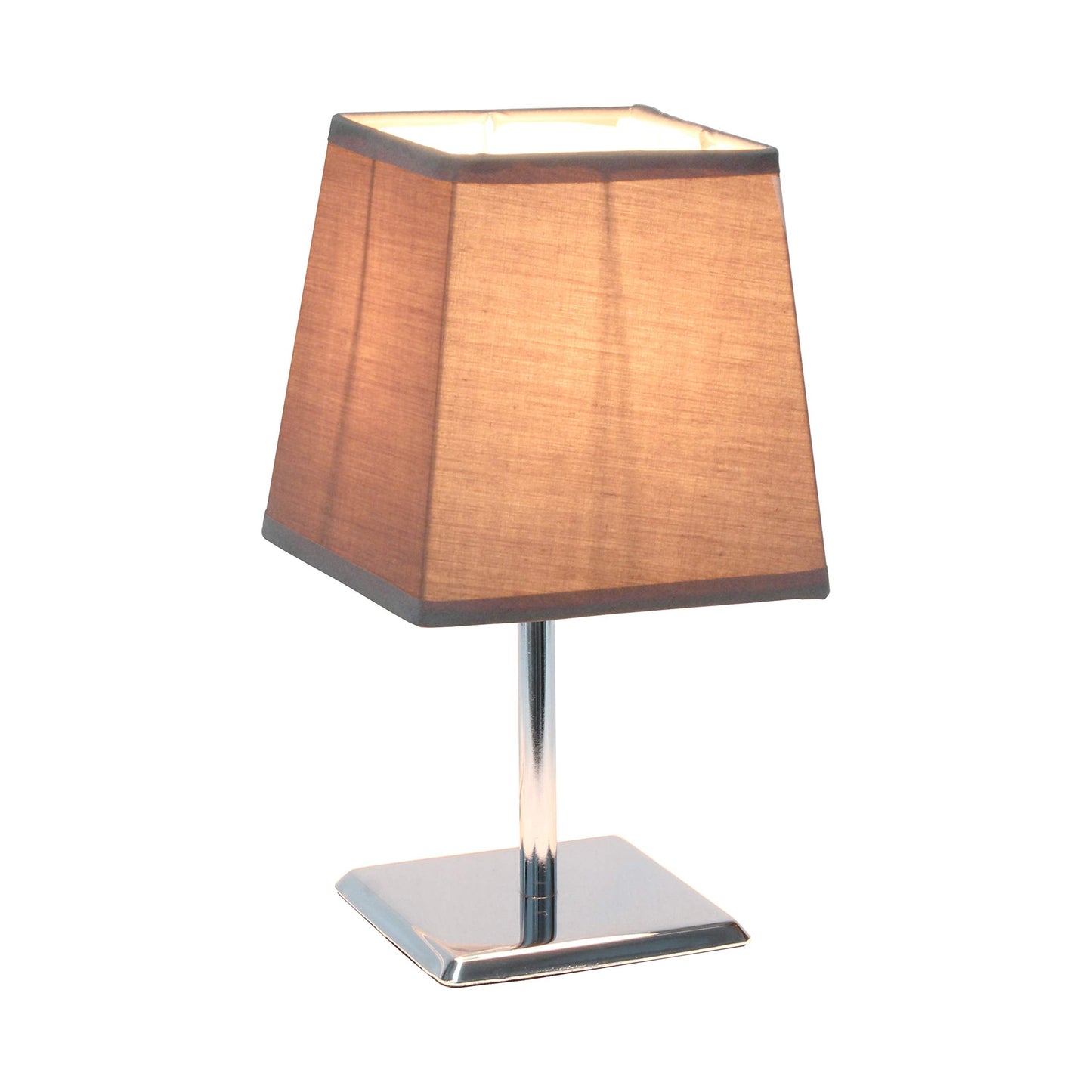 Simple Designs Lt2062-Gry Mini Table Lamp, Chrome Metal Shade, Gray, Pack Of 1