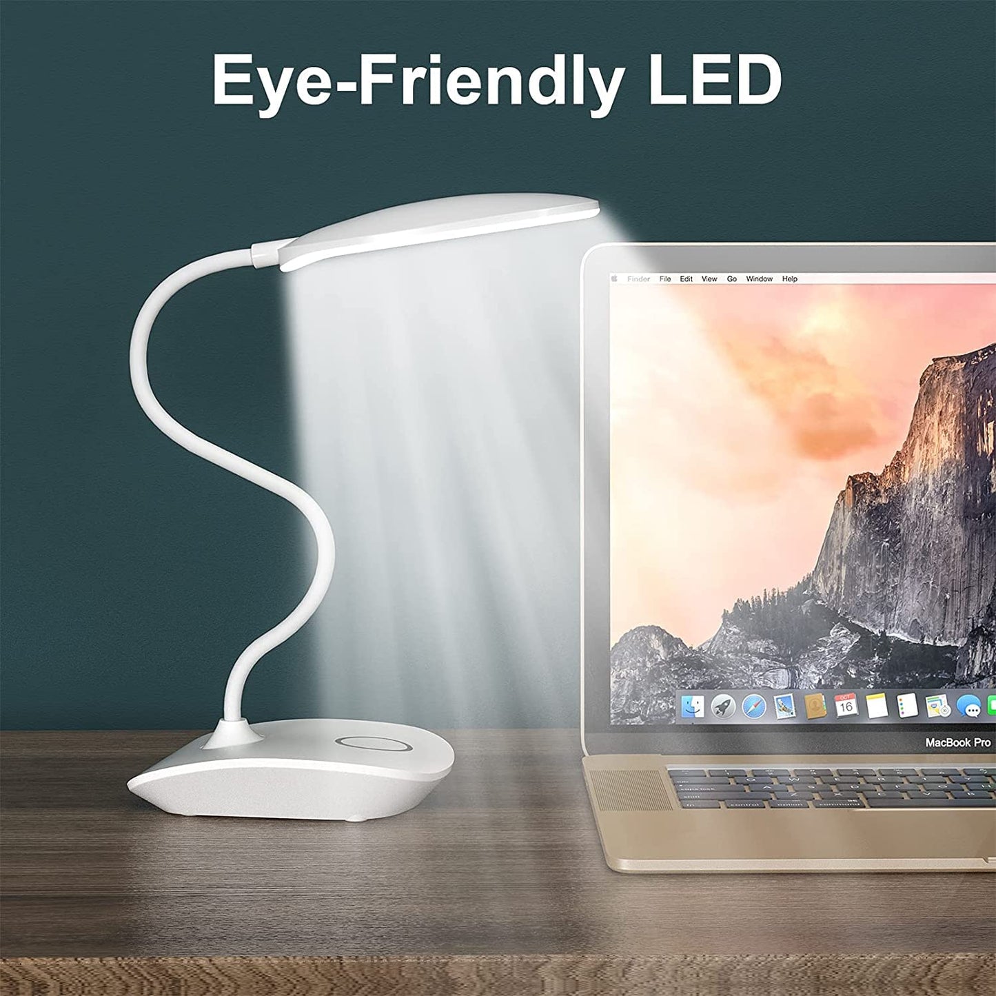 DEEPLITE LED Desk Lamp, 3 Lighting Modes, Touch Control, Portable, 2 Pack, White, Eye Caring, Flexible Gooseneck