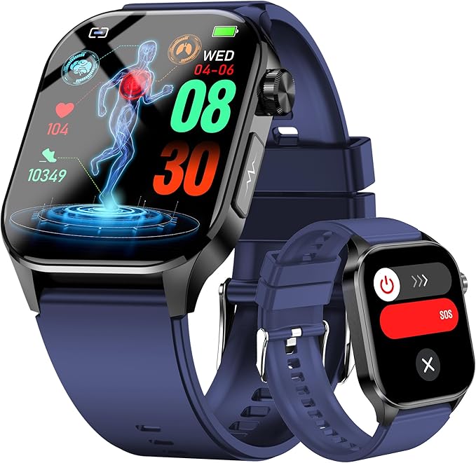 hellibito Advanced Health Smartwatch for Women Men with Real-Time Monitoring of Heart Rate, Blood Oxygen, Body Temperature...