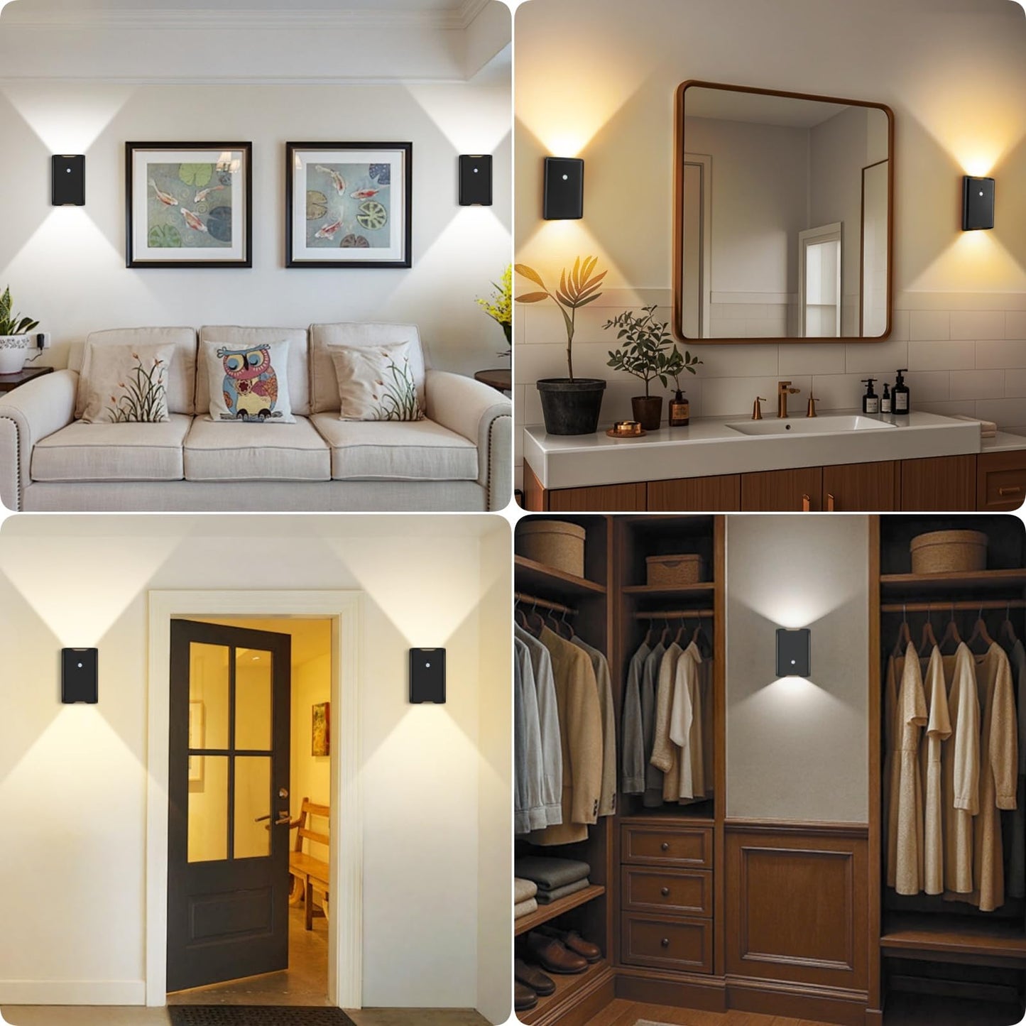 Eneru Rechargeable Motion Sensor Night Light, 5000mAh, Black, Magnetic LED Wall Sconce, Remote Control, 1 Pack, Model Blamp-3281