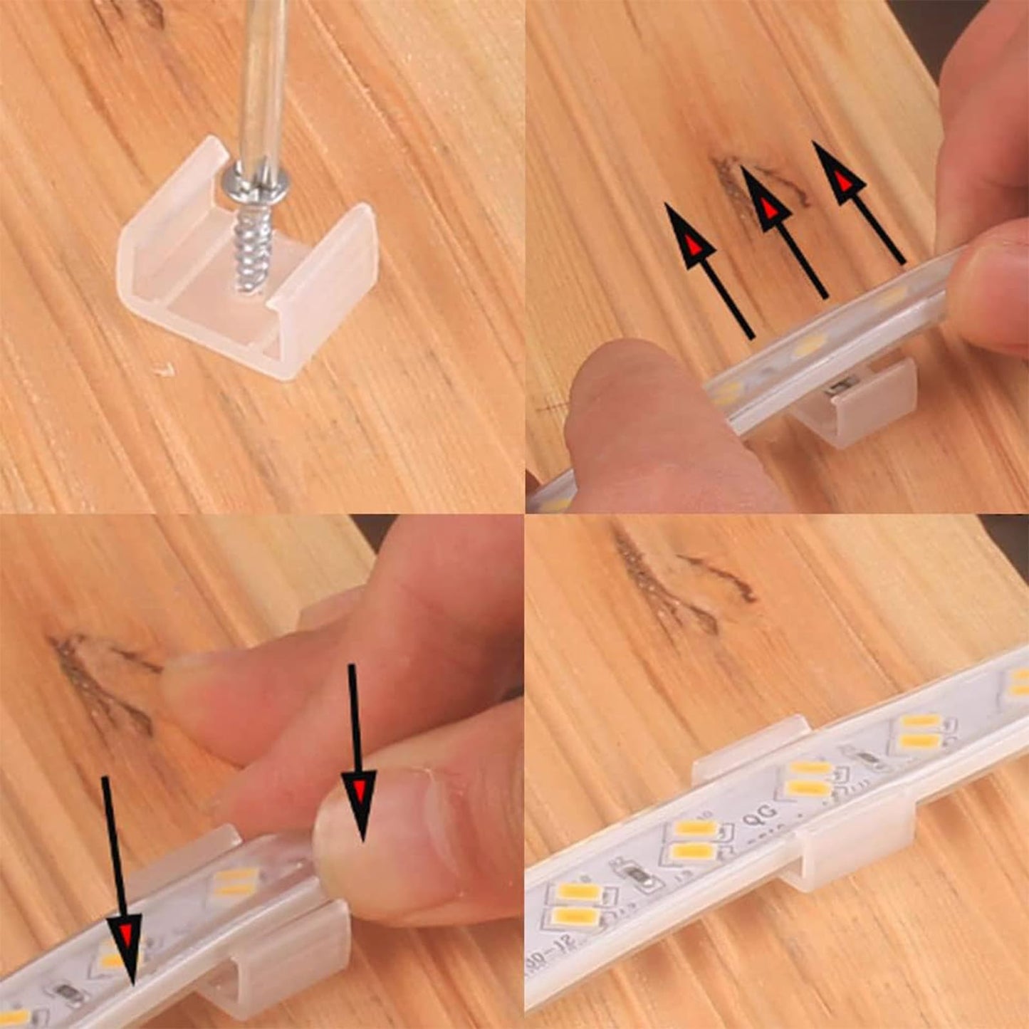 GYGhaoho LED Strip Light Clips, 120pcs, Plastic, 13mm/0.51inch, White, Model GHR00101