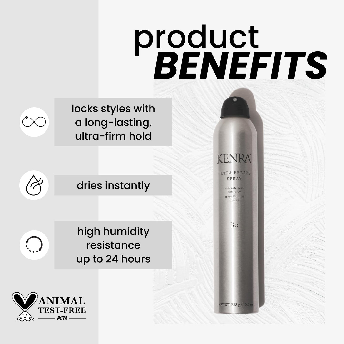 Kenra Ultra Freeze Spray 30 | Ultimate Hold Hairspray | Long-Lasting, Ultra-Firm Hold | Fast-Drying Formula | Provides Humidity