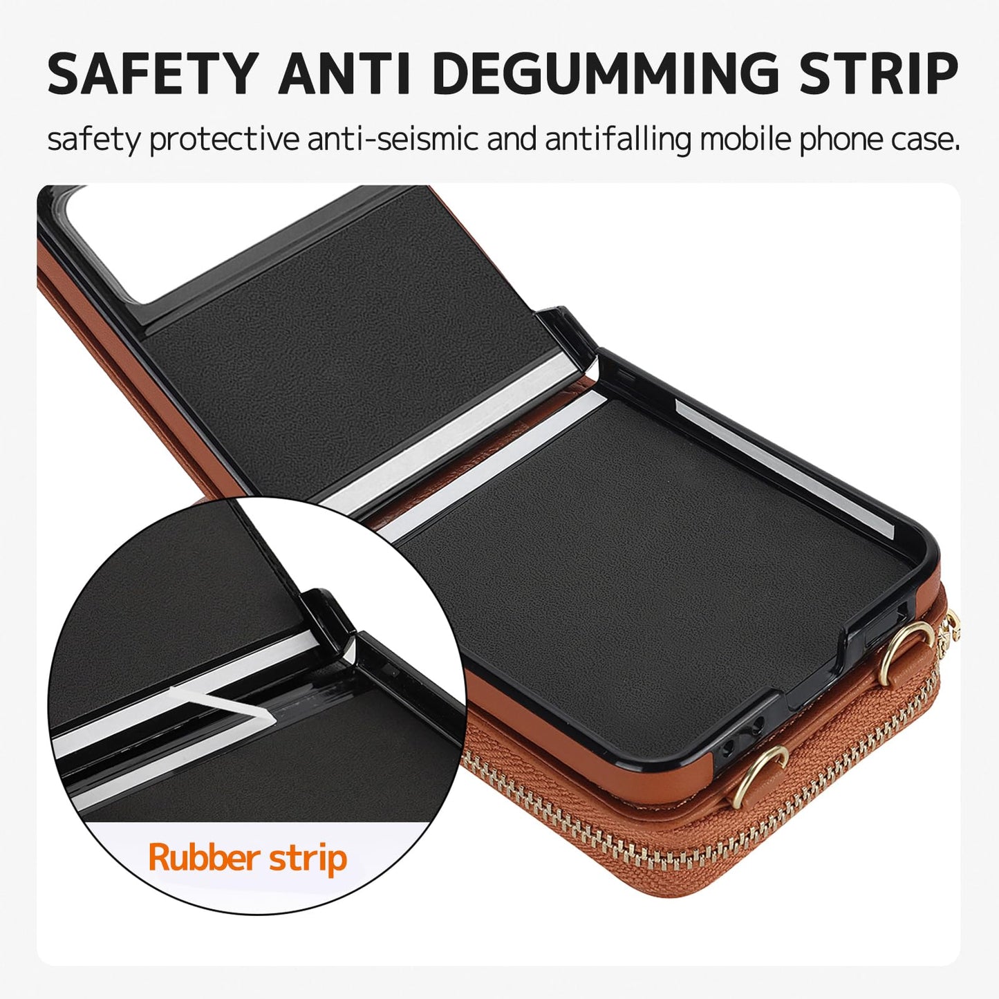 Ninki Compatible With Moto Razr 2023 Ultra Case With Card Holder, Anti-Fall Crossbody Strap Shockproof Leather Phone Cover Moto